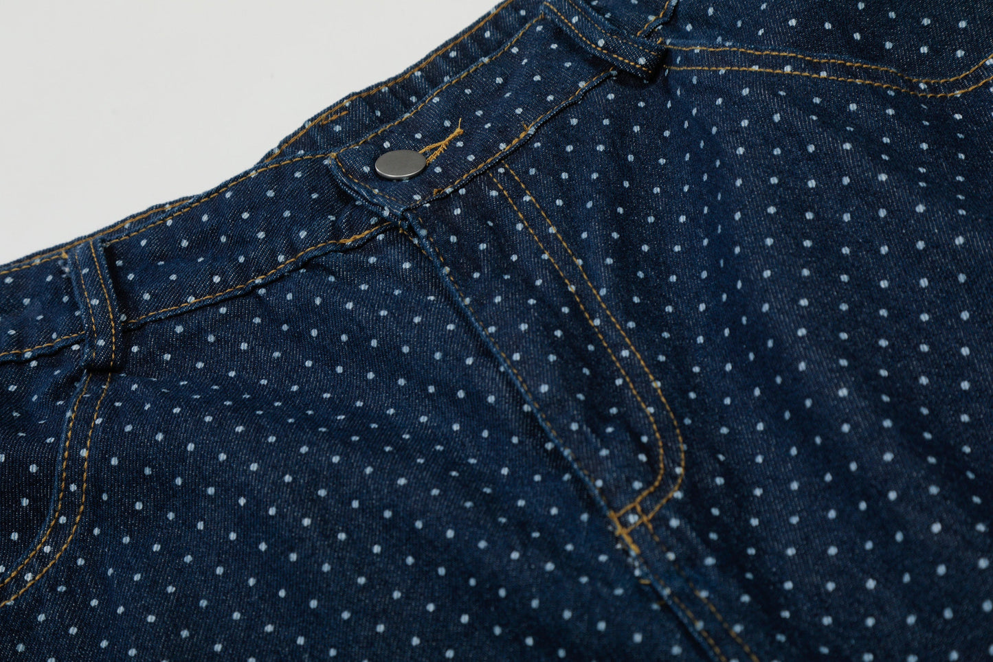 CapCabin Polka Dot Denim Cargo Shorts