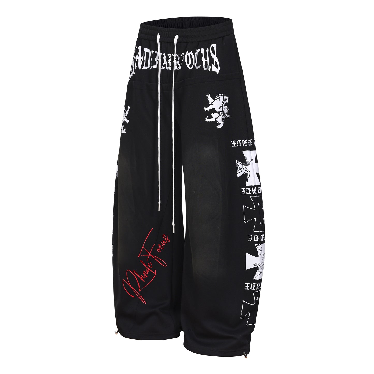 CapCabin Gothic Script Wide-Leg Pants