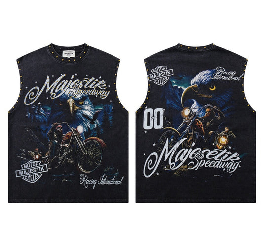 MAJESTIK Eagle Racing Graphic Sleeveless T-Shirt