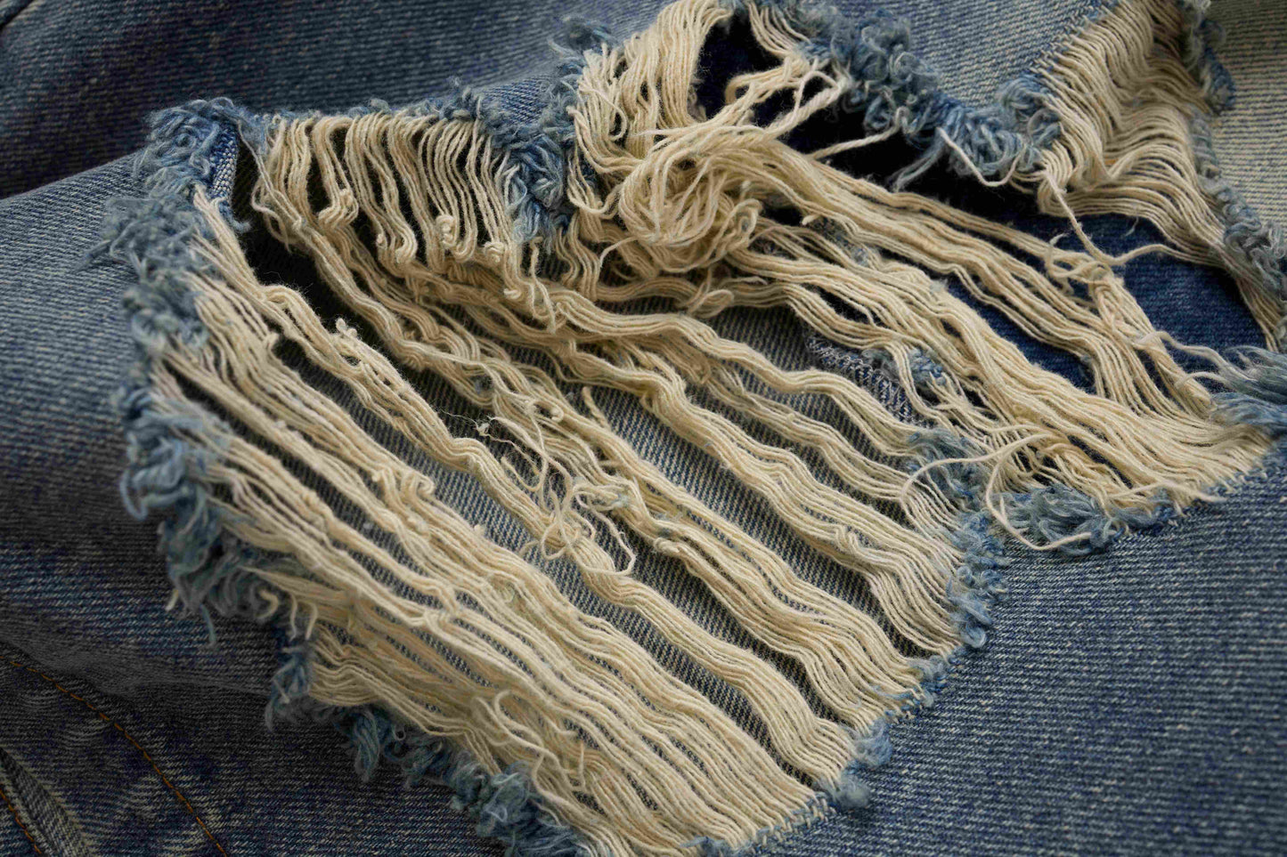 CapCabin Distressed Layered Waist Denim Shorts