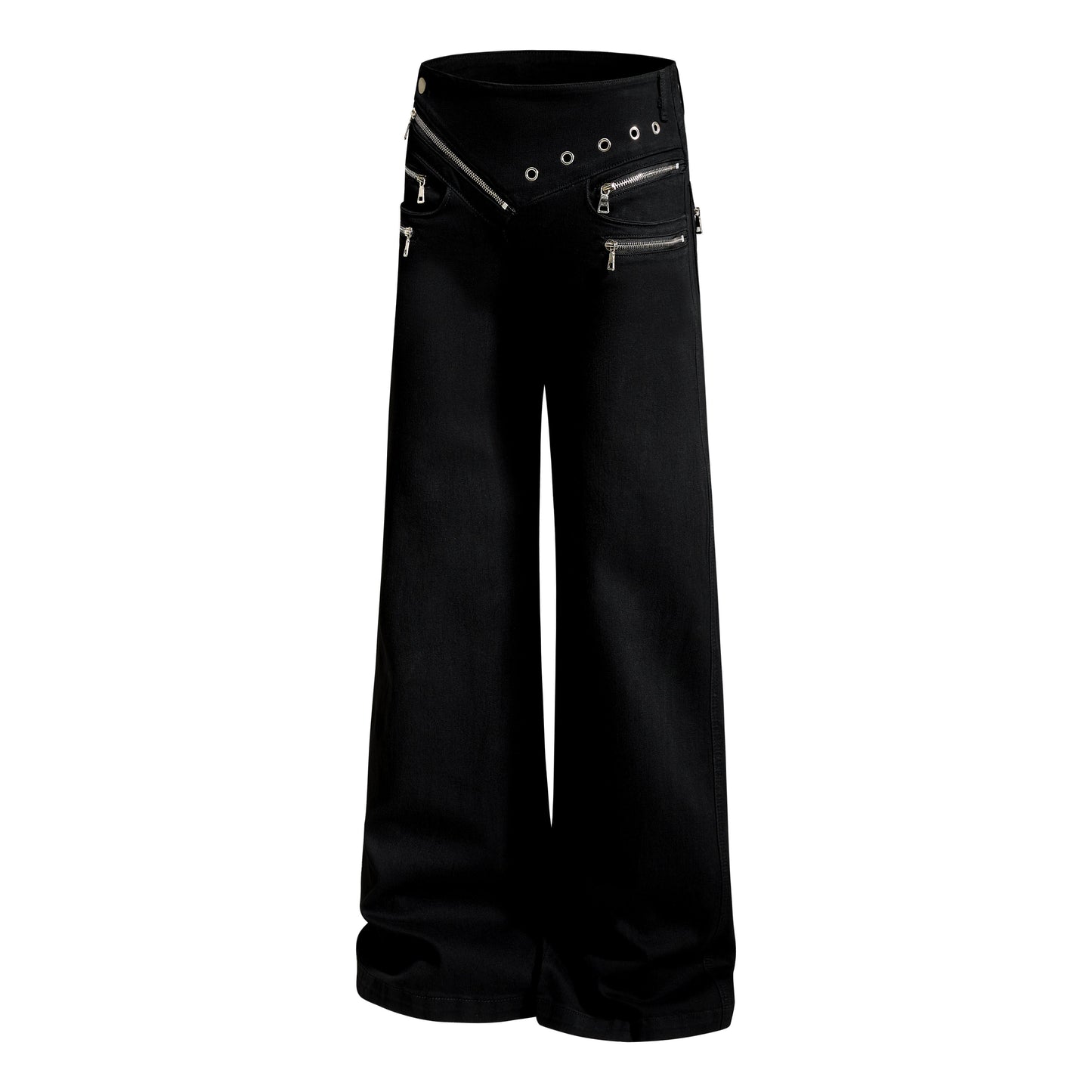 CapCabin Zipper Detail Flared Pants