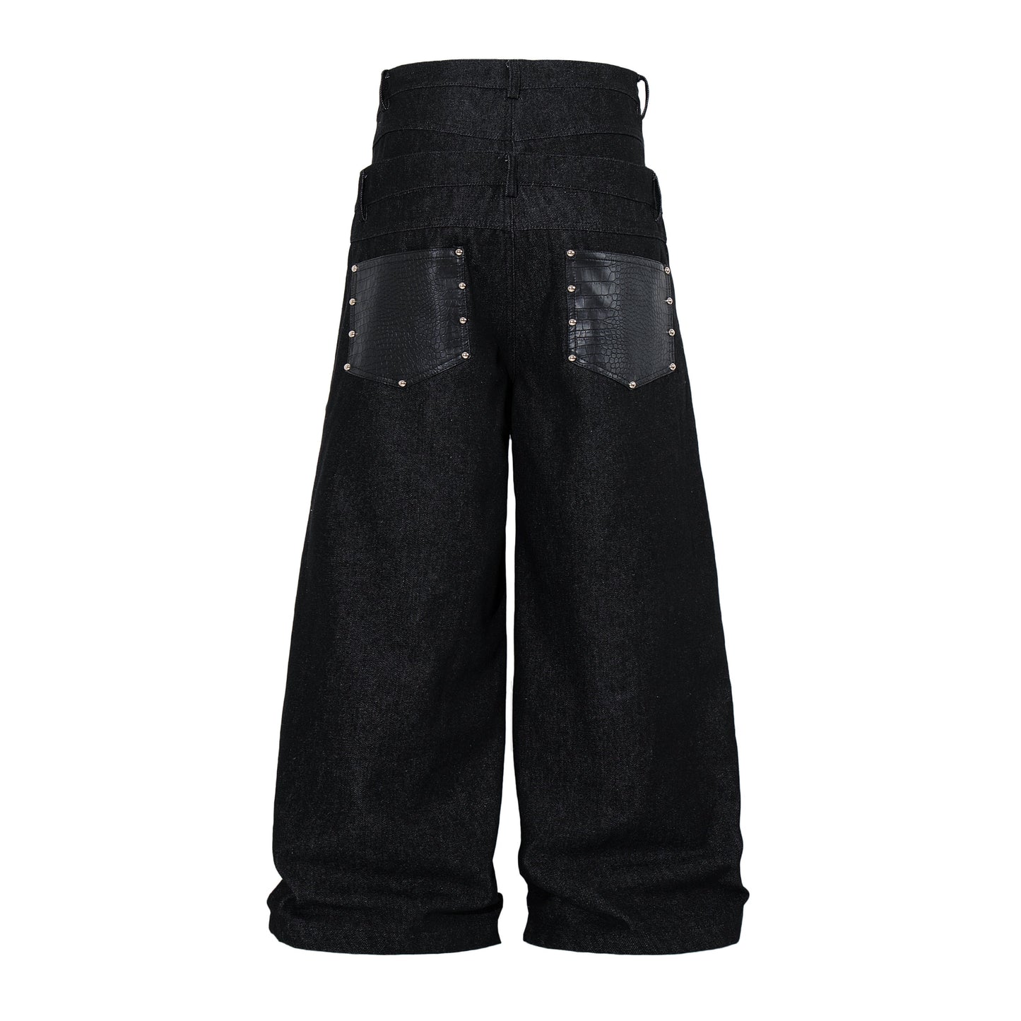 CapCabin Wide Leg Button Fly Denim Pants