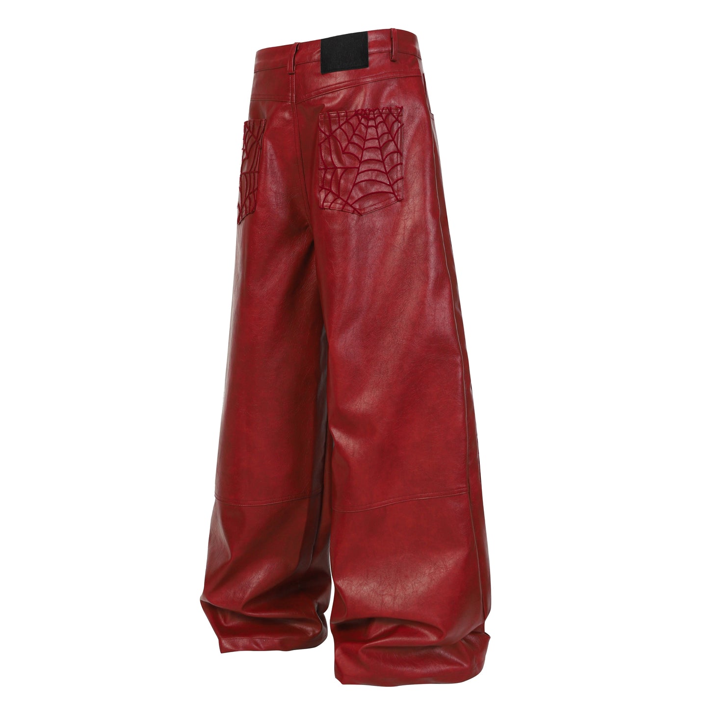 CapCabin Web Embossed PU Wide-Leg Pants