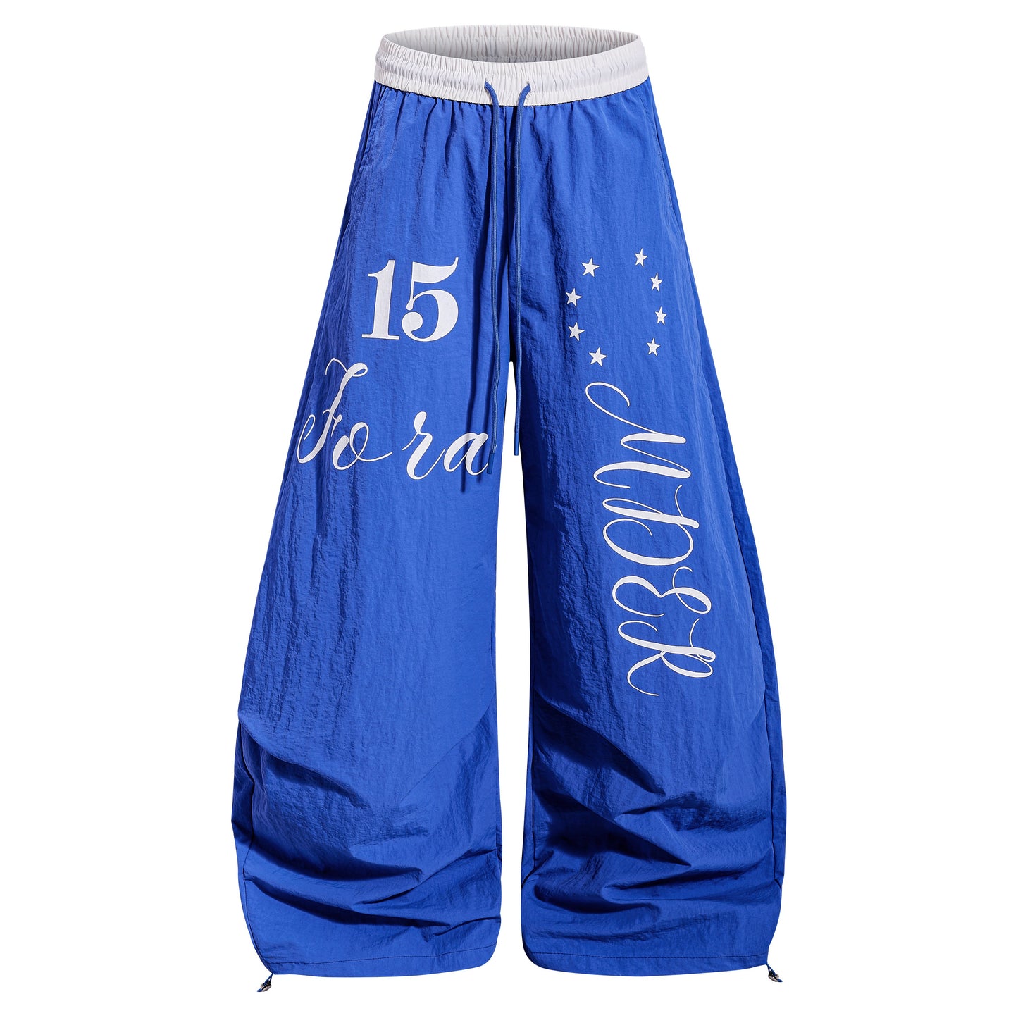 CapCabin Retro Script Wide-Leg Track Pants