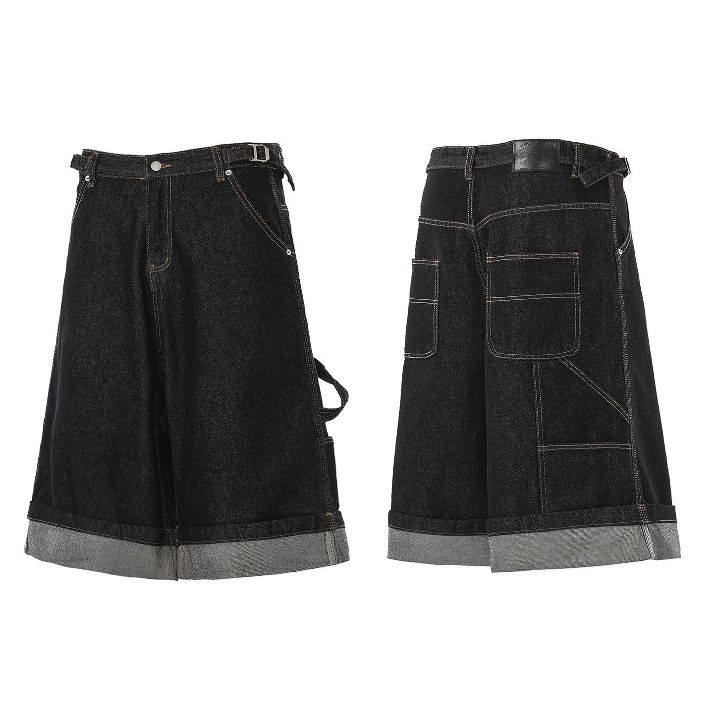 CapCabin “Raw Edge Denim Cargo Shorts”