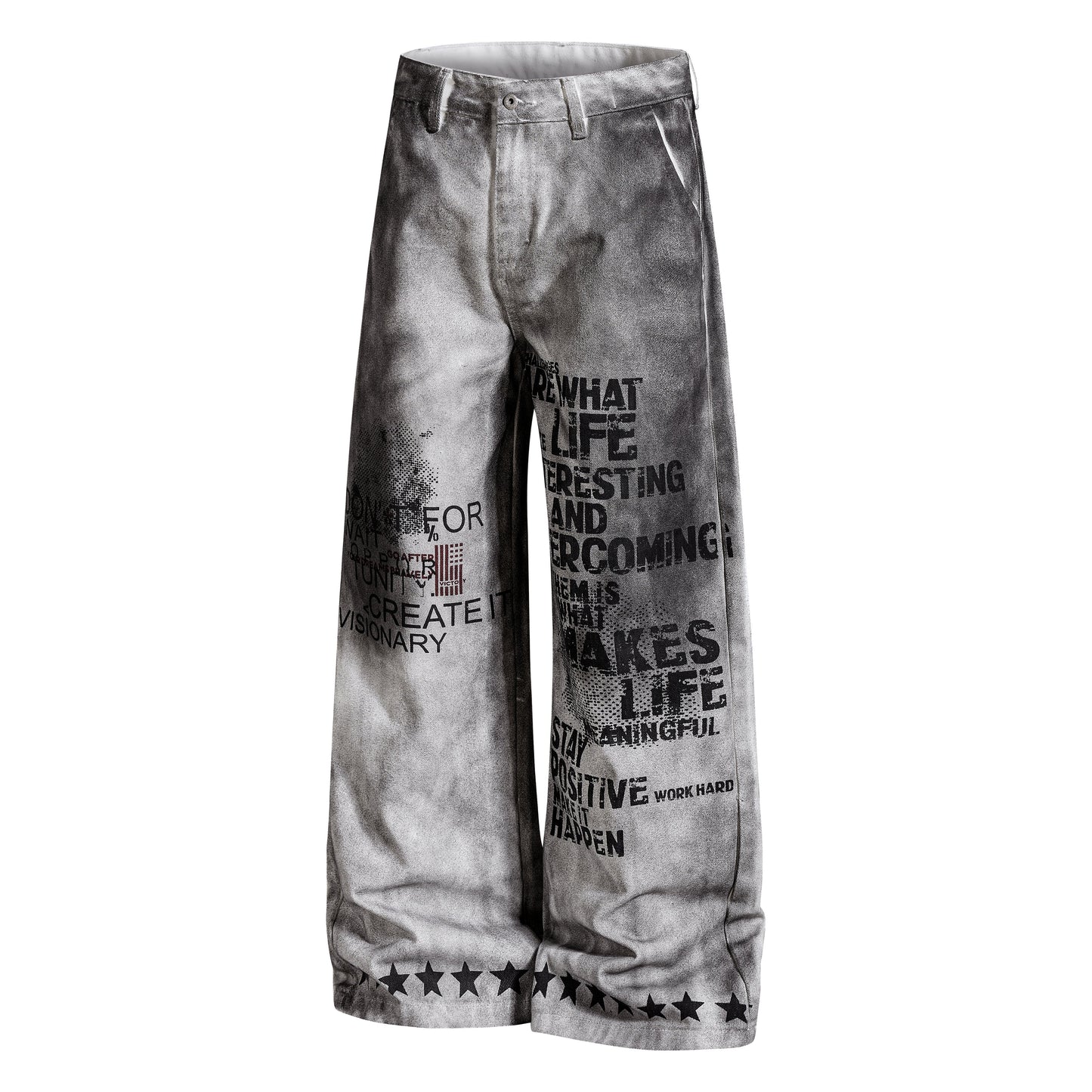 CapCabin Graphic Washed Wide-Leg Pants