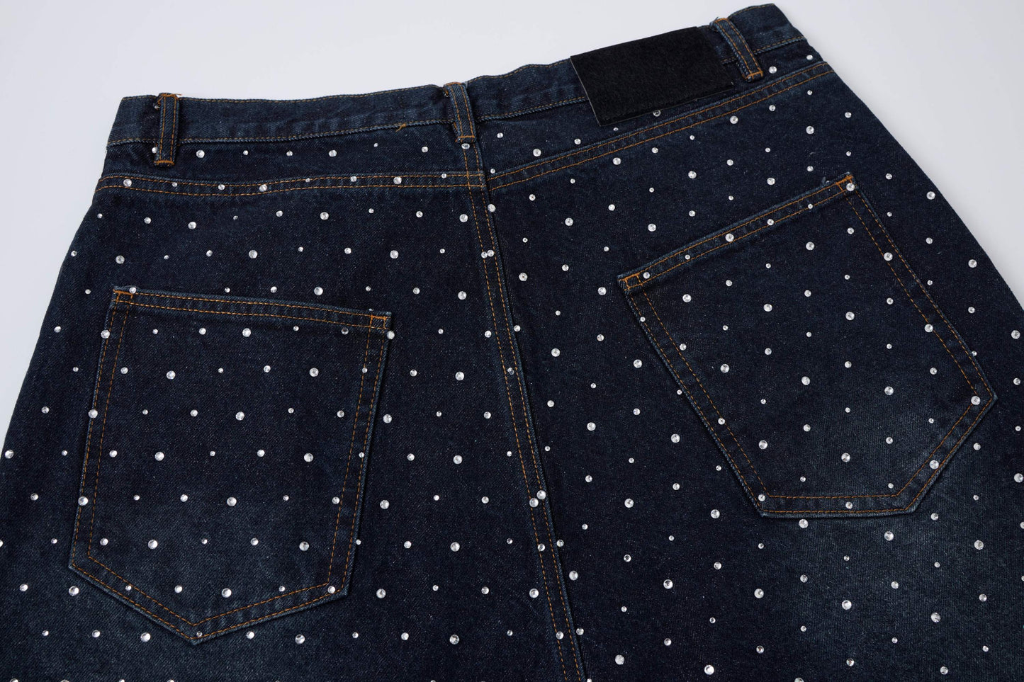 CapCabin Pearl Studded Denim Shorts