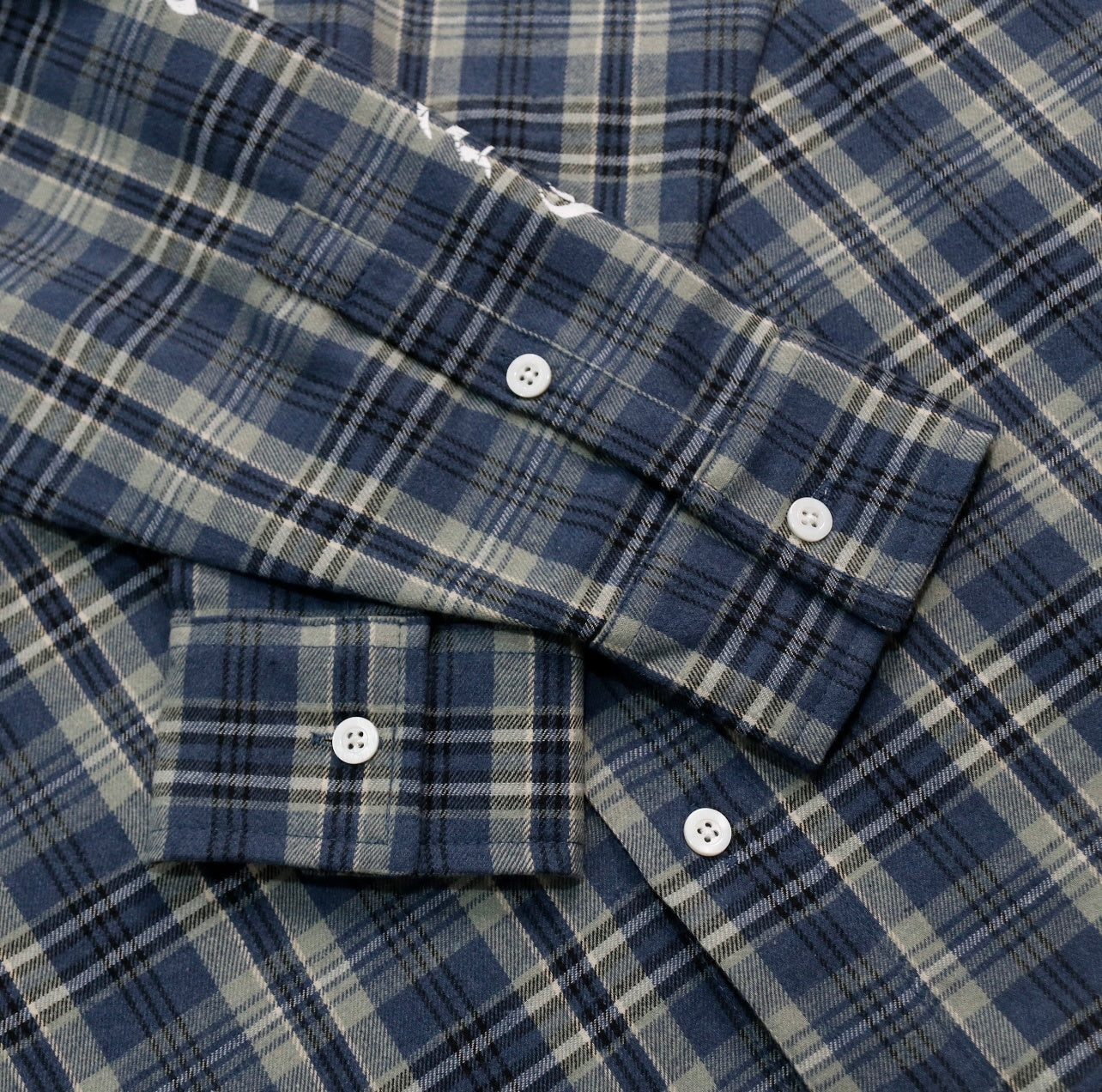 FALSE PERCEPTION Blue Plaid Embroidered Overshirt
