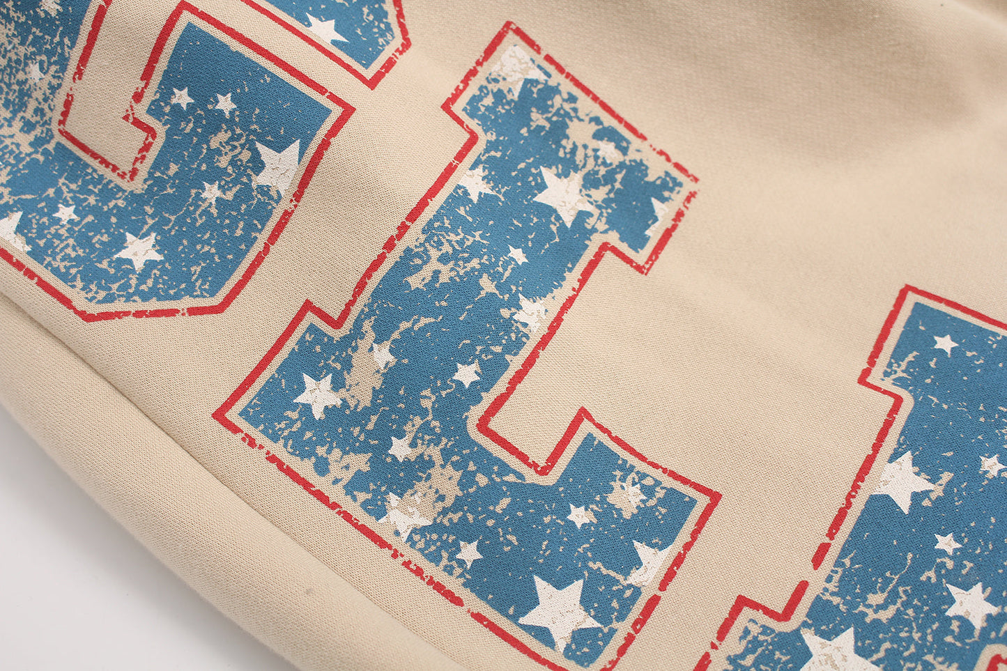 CapCabin Fleece-Lined Retro Letter Wide-Leg Sweatpants