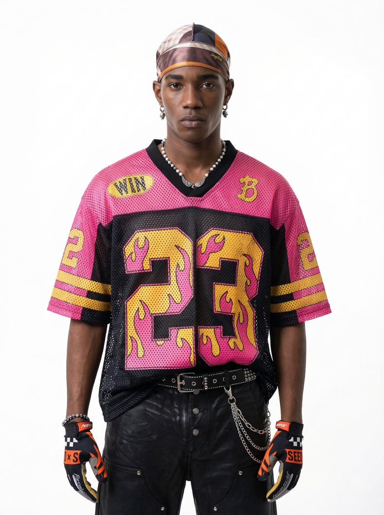 CapCabin “Flame 23” Mesh Jersey T-Shirt