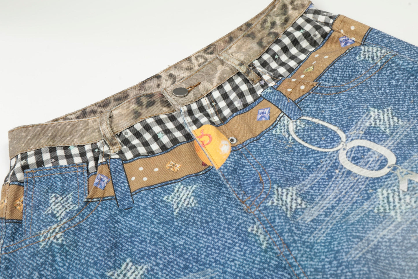 CapCabin “Vintage Patchwork Denim Shorts”