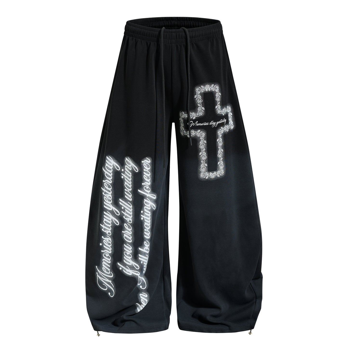 CapCabin Cross Script Wide-Leg Sweatpants