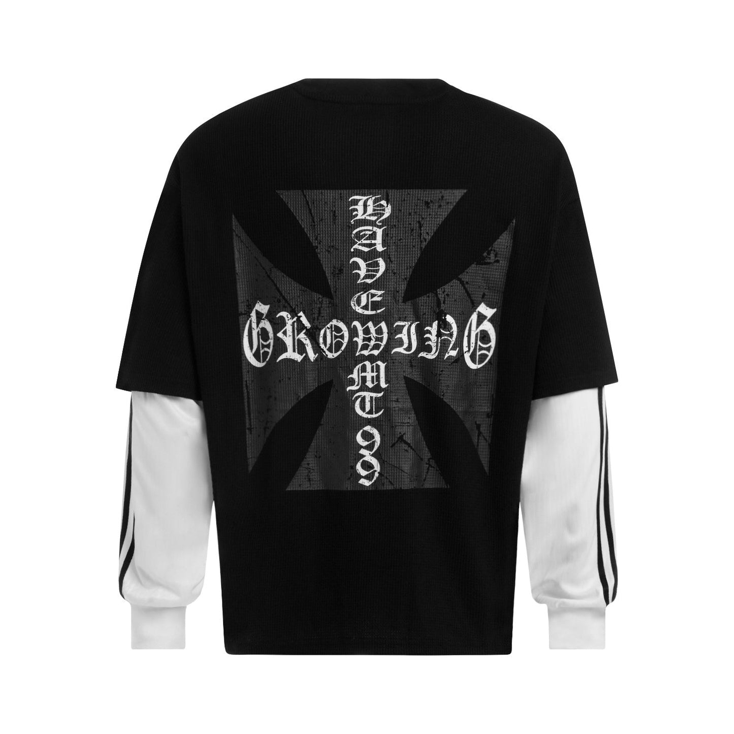 CapCabin Layered Gothic Cross Long Sleeve Tee