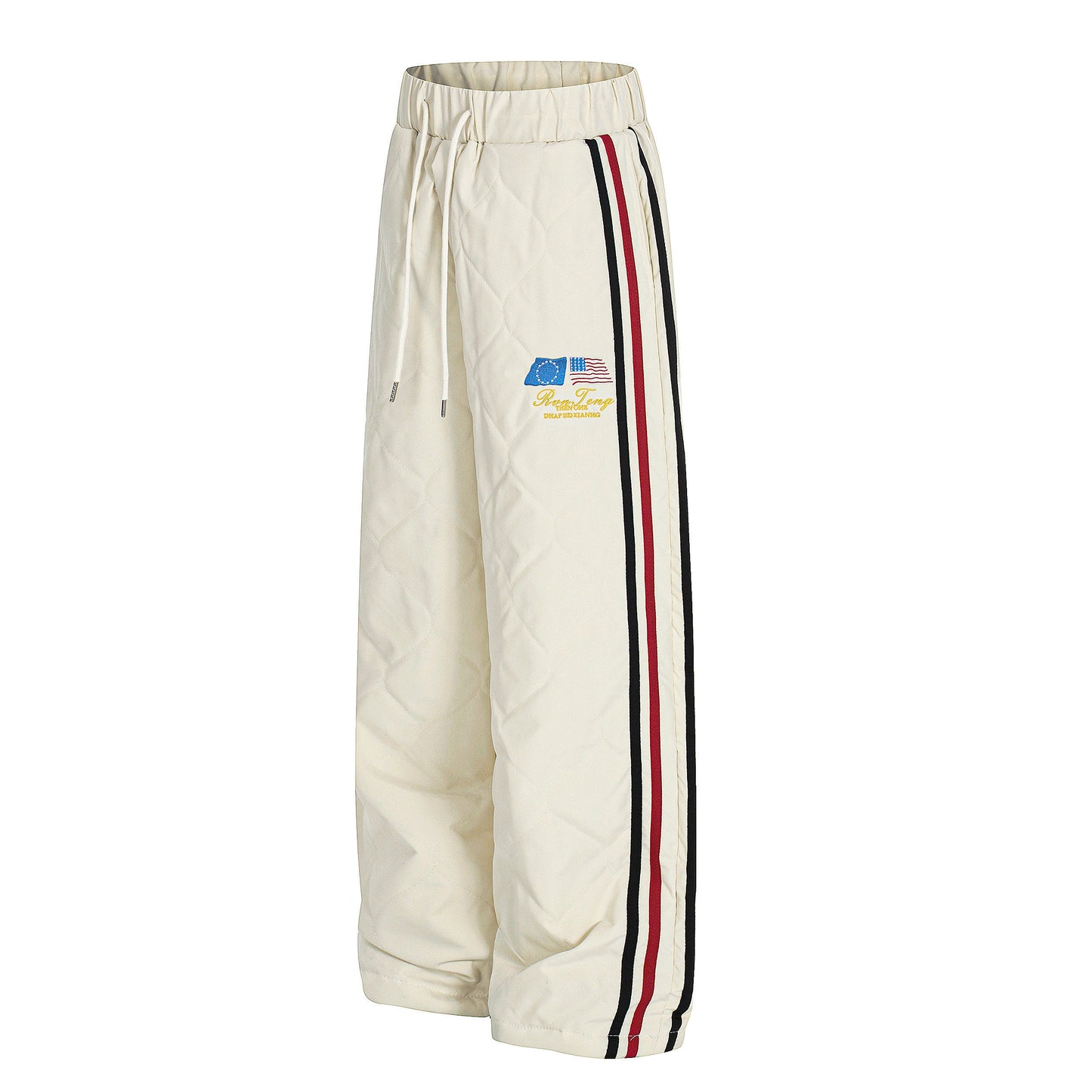 CapCabin Quilted Track Wide-Leg Pants