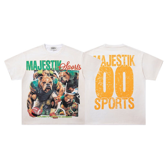 MAJESTIK Bulldog Sports Graphic T-Shirt