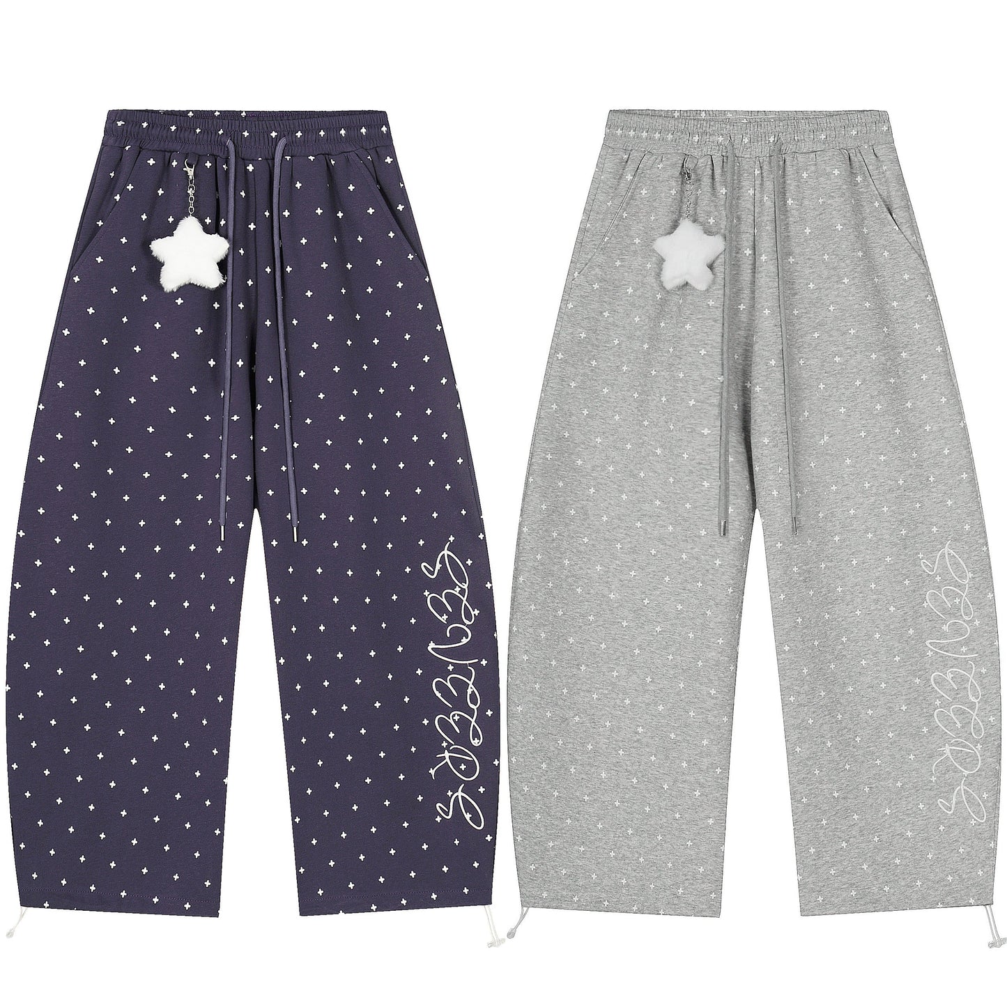 CapCabin Star Pattern Wide-Leg Pants