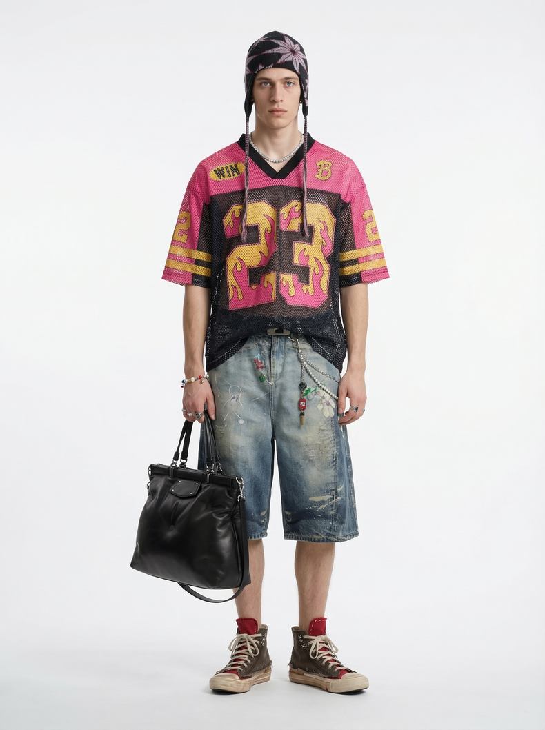 CapCabin “Flame 23” Mesh Jersey T-Shirt