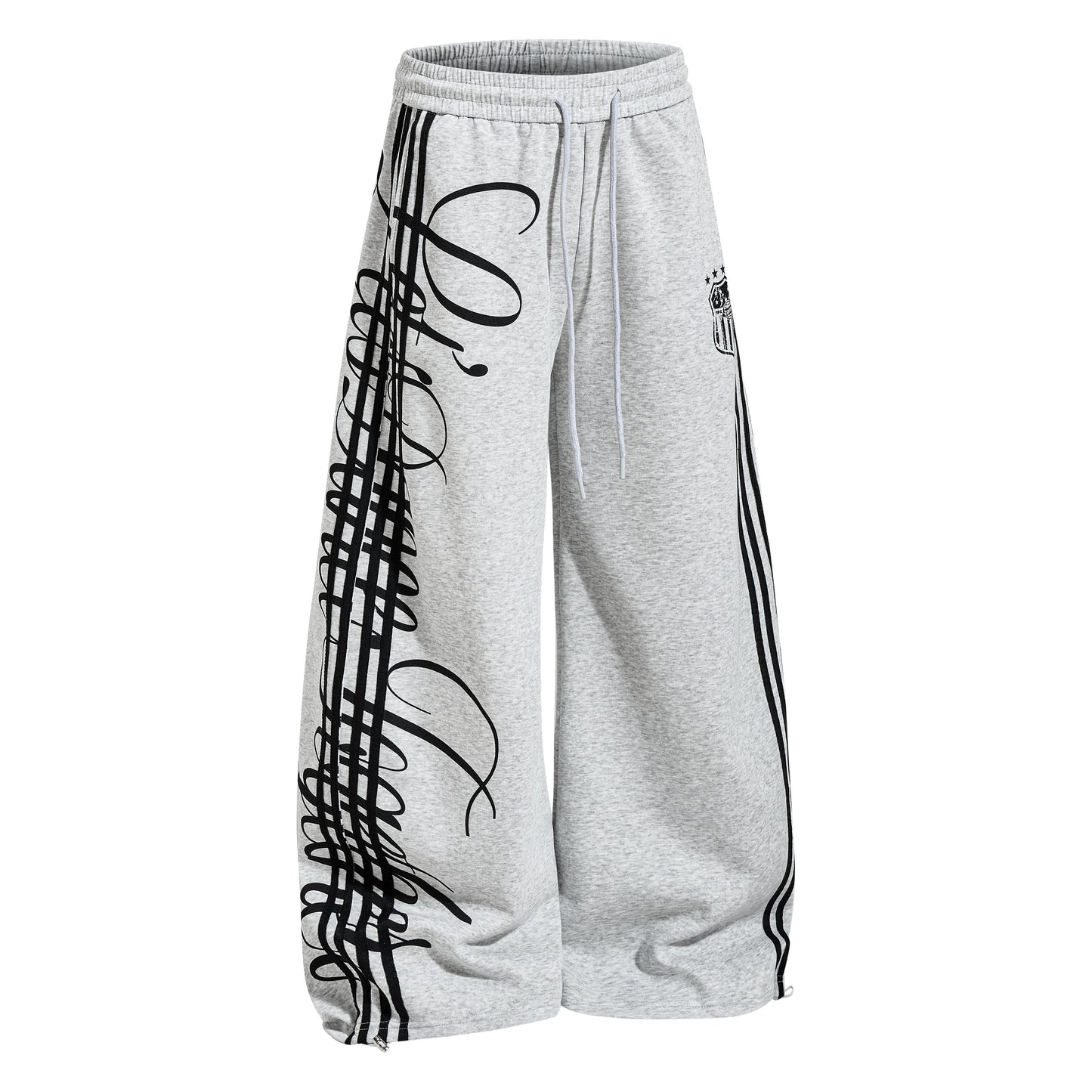 CapCabin Script Stripe Wide-Leg Sweatpants
