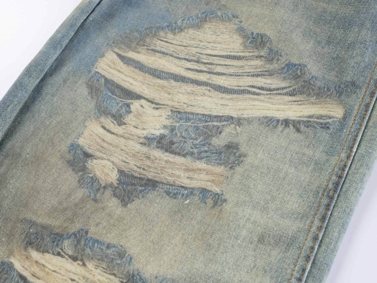 CapCabin “Layered Fade Distressed Balloon Jeans”