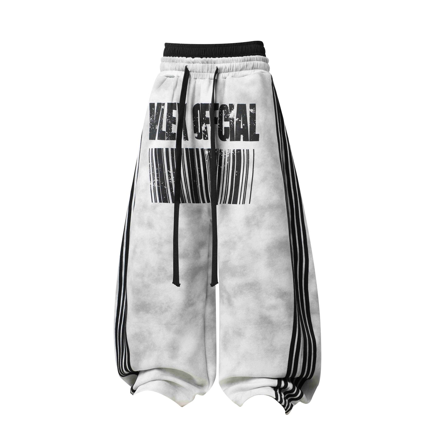 CapCabin Barcode Graphic Wide-Leg Pants