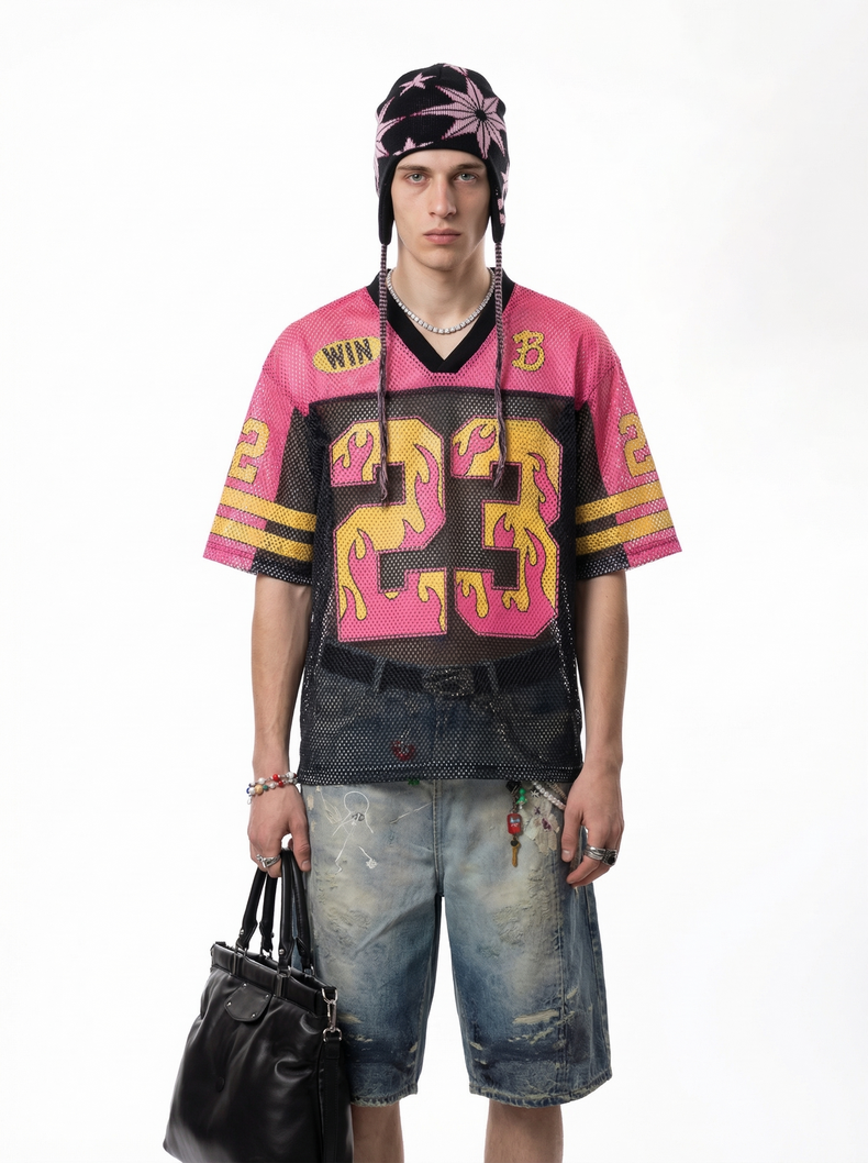 CapCabin “Flame 23” Mesh Jersey T-Shirt