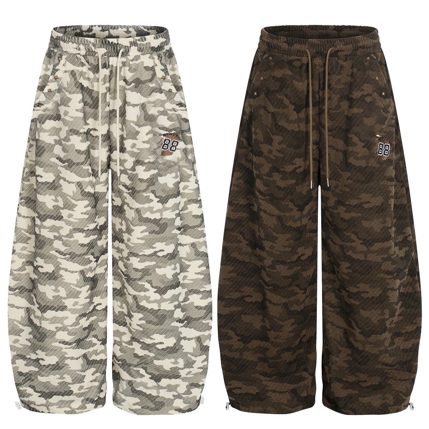 CapCabin Vintage Camo Wide-Leg Sweatpants