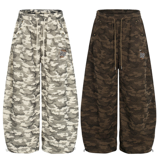 CapCabin Vintage Camo Wide-Leg Sweatpants