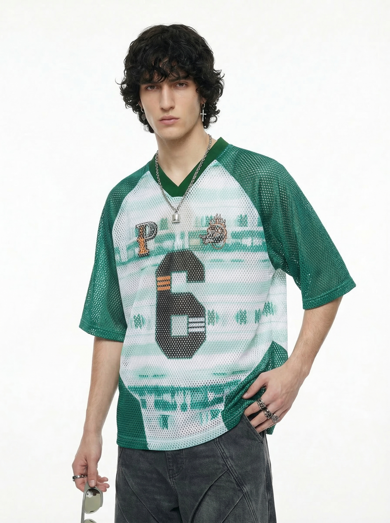 CapCabin “Varsity 6” Mesh Jersey T-Shirt