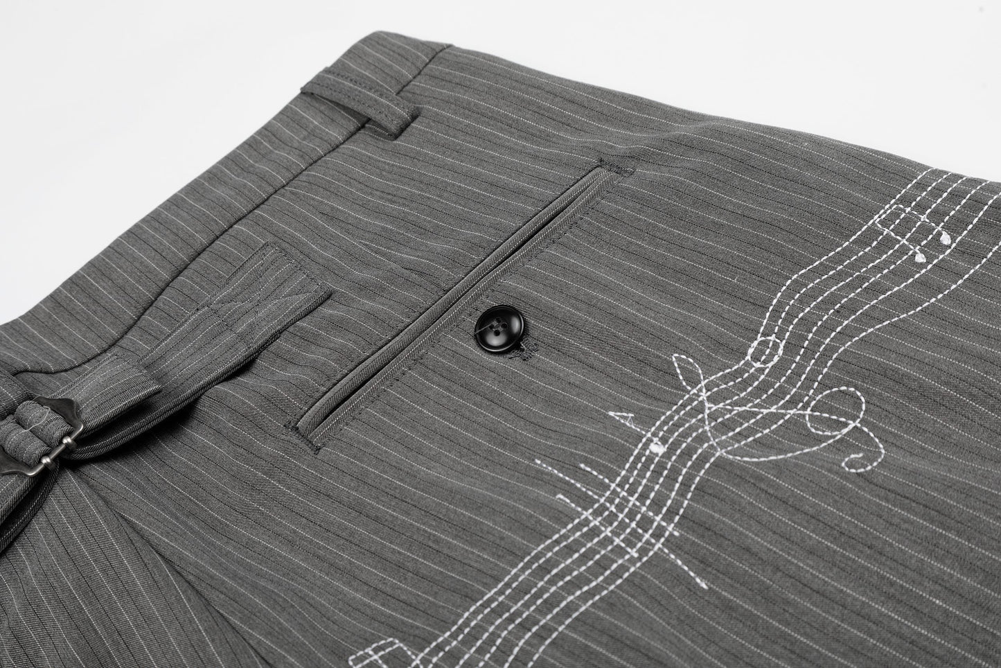 CapCabin “Pinstripe Symphony Wide-Leg Pants”