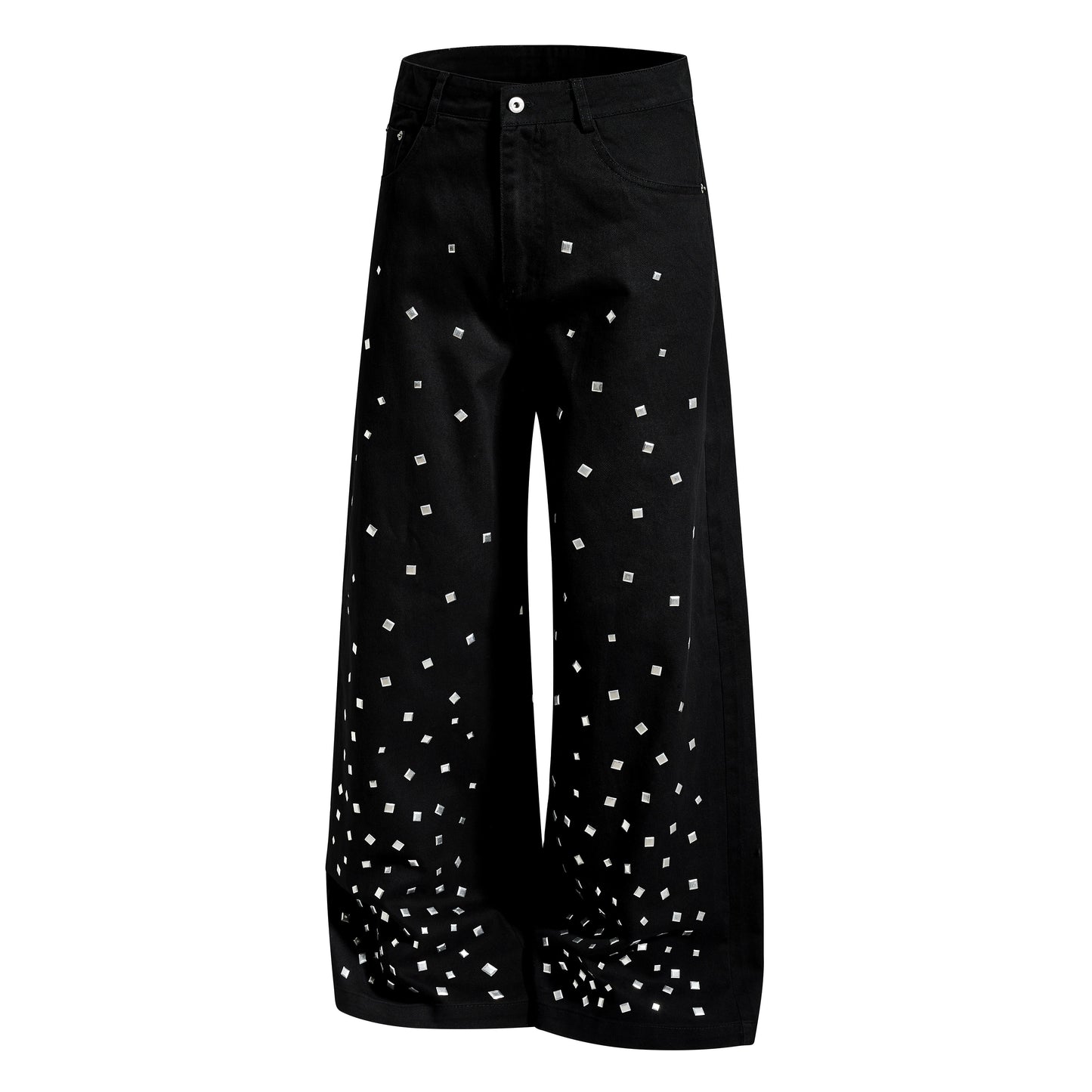 CapCabin Stud Detail Wide-Leg Pants