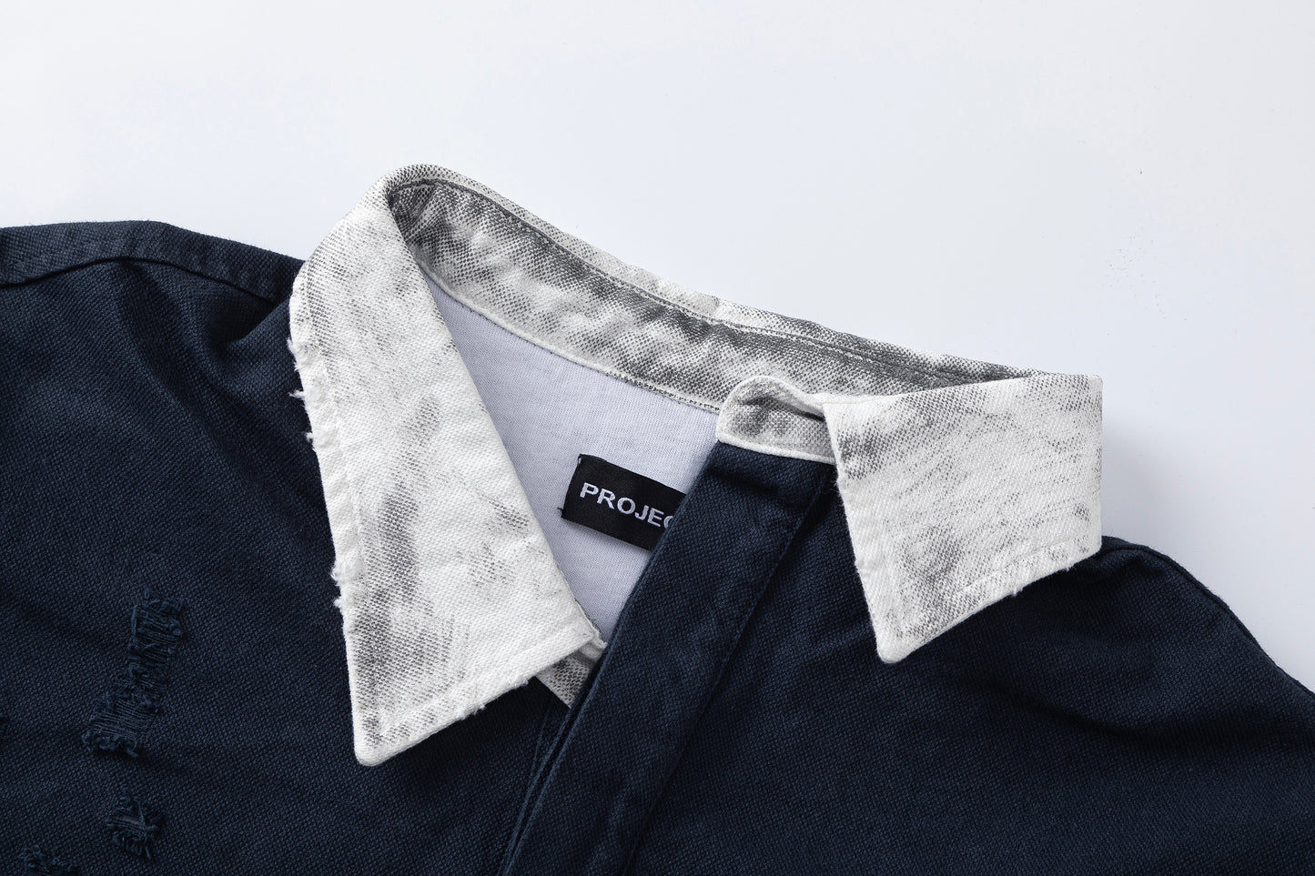 PROJECT G/R Striped Distressed Rugby Polo Shirt