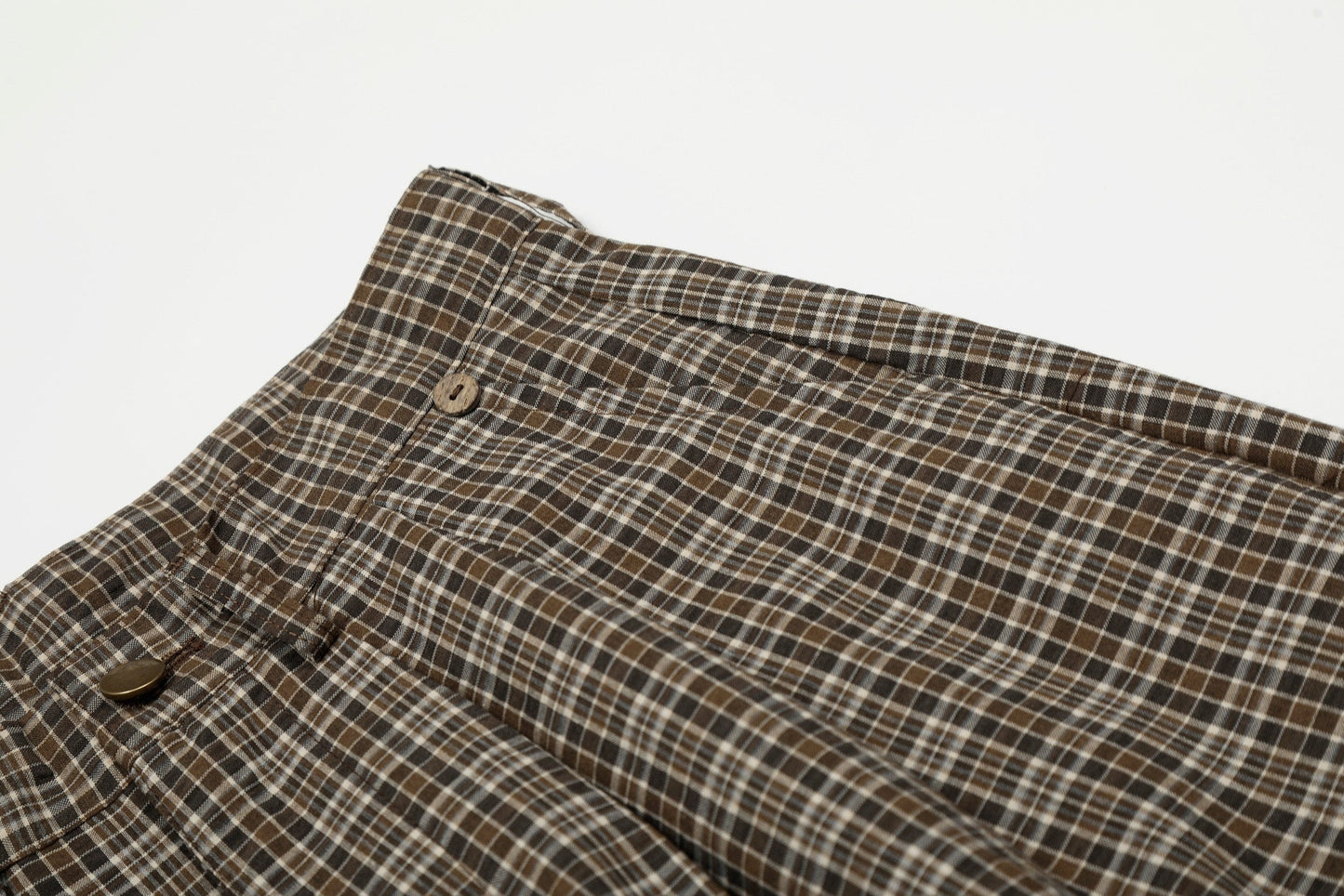 CapCabin “Vintage Check Wide-Leg Pants”