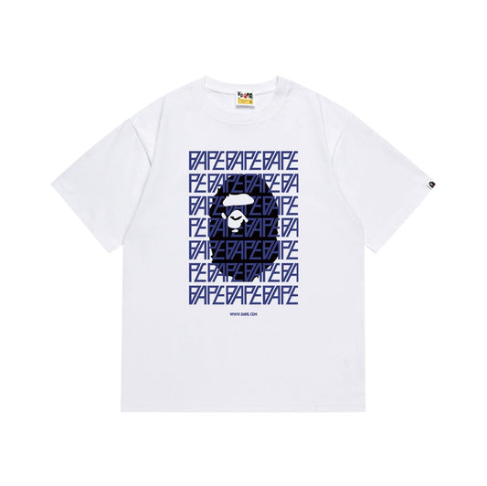 BAPE Logo Pattern Graphic T-Shirt White