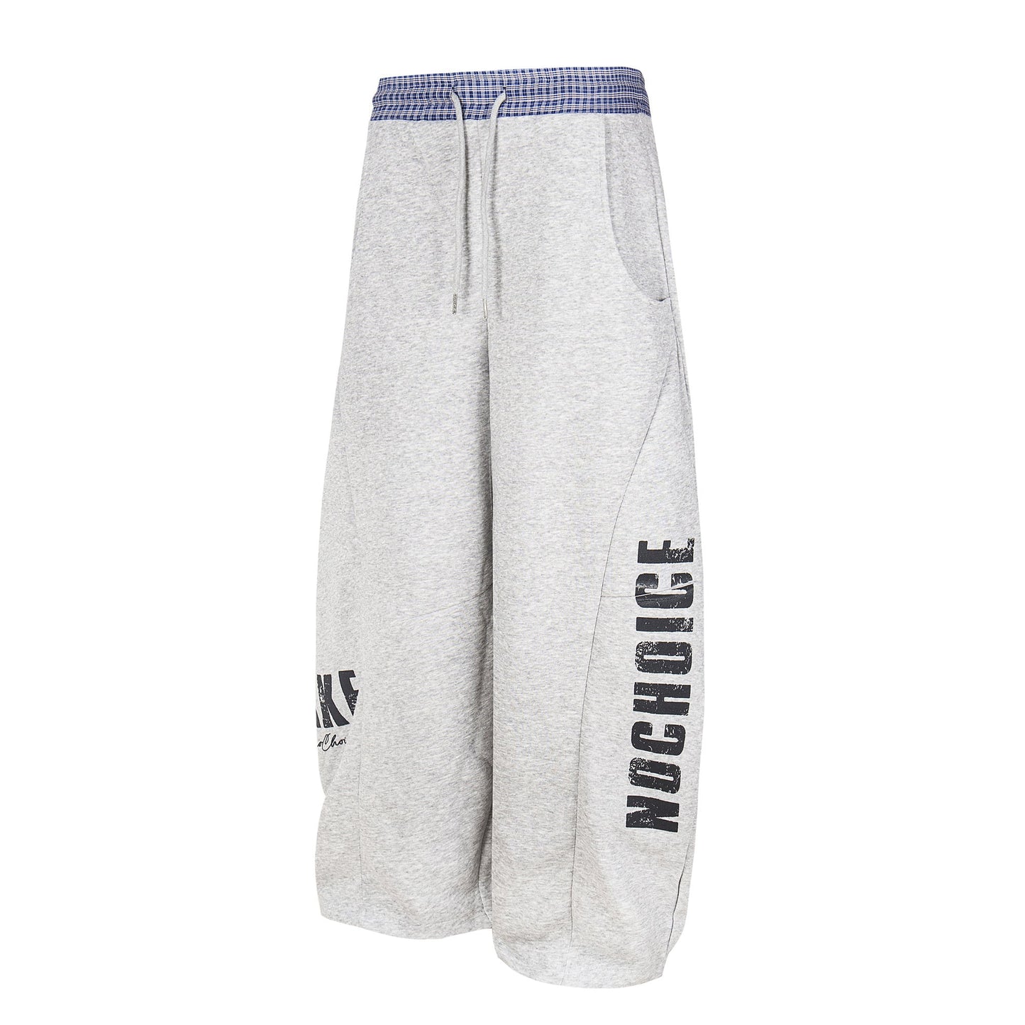 CapCabin Double-Waist Checkered Print Track Pants