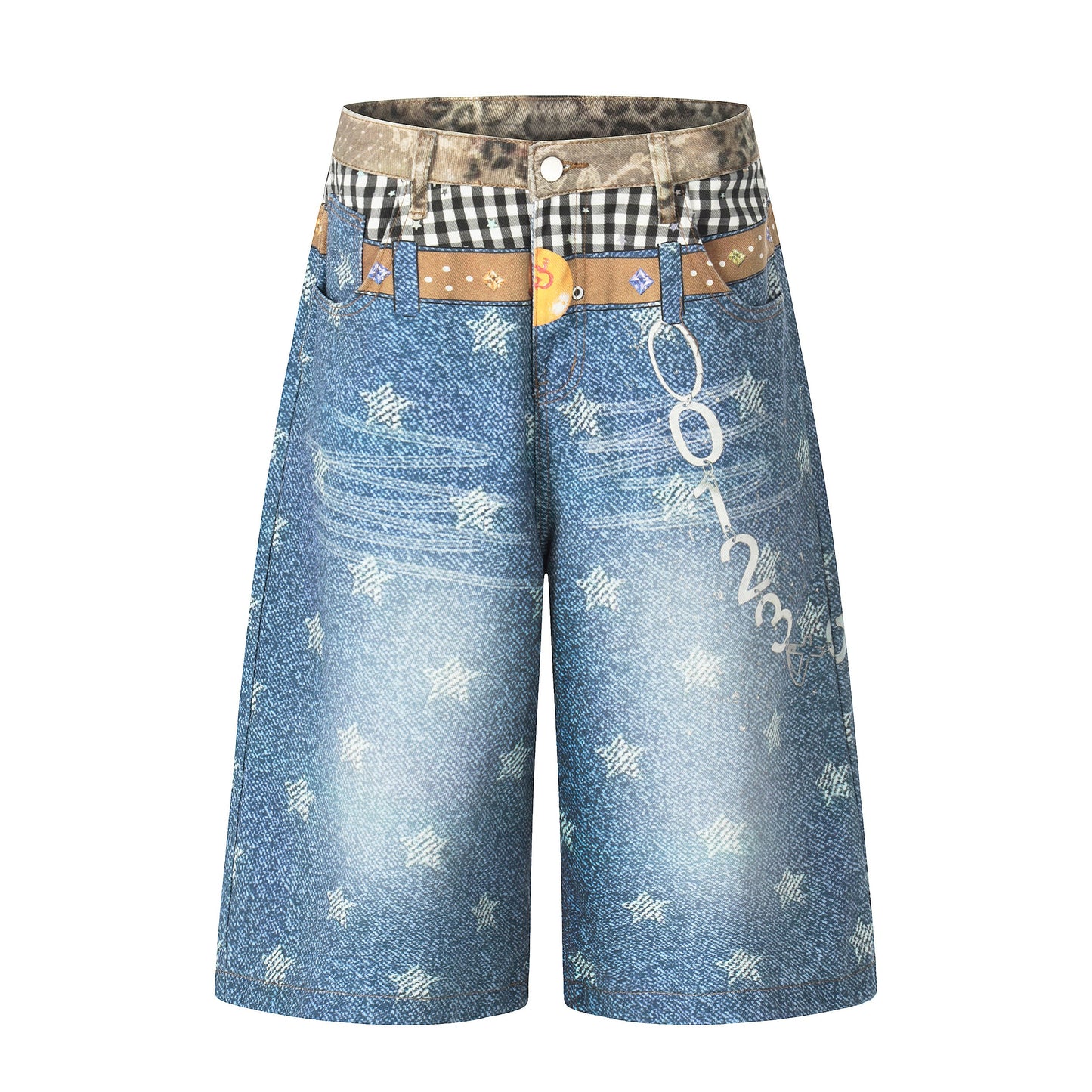 CapCabin “Vintage Patchwork Denim Shorts”