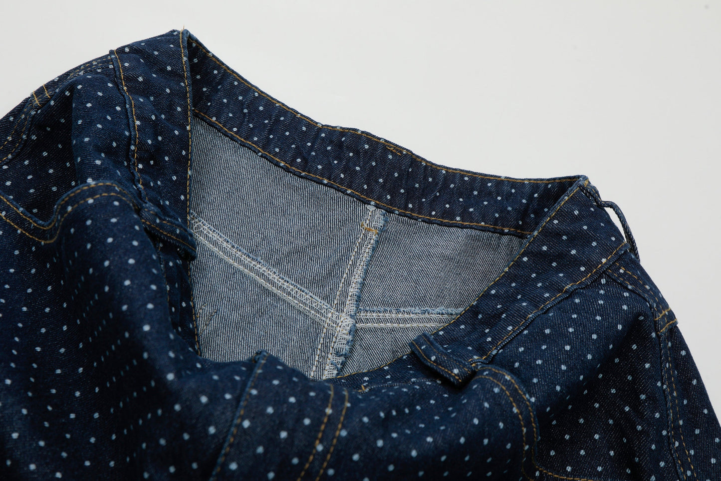 CapCabin Polka Dot Denim Cargo Shorts
