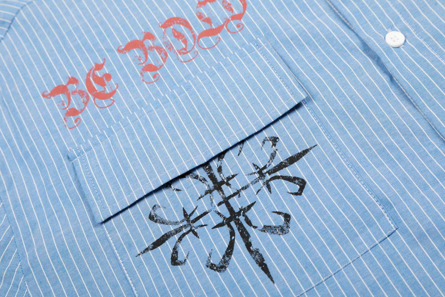 CapCabin Striped Graphic Button-Up Shirt