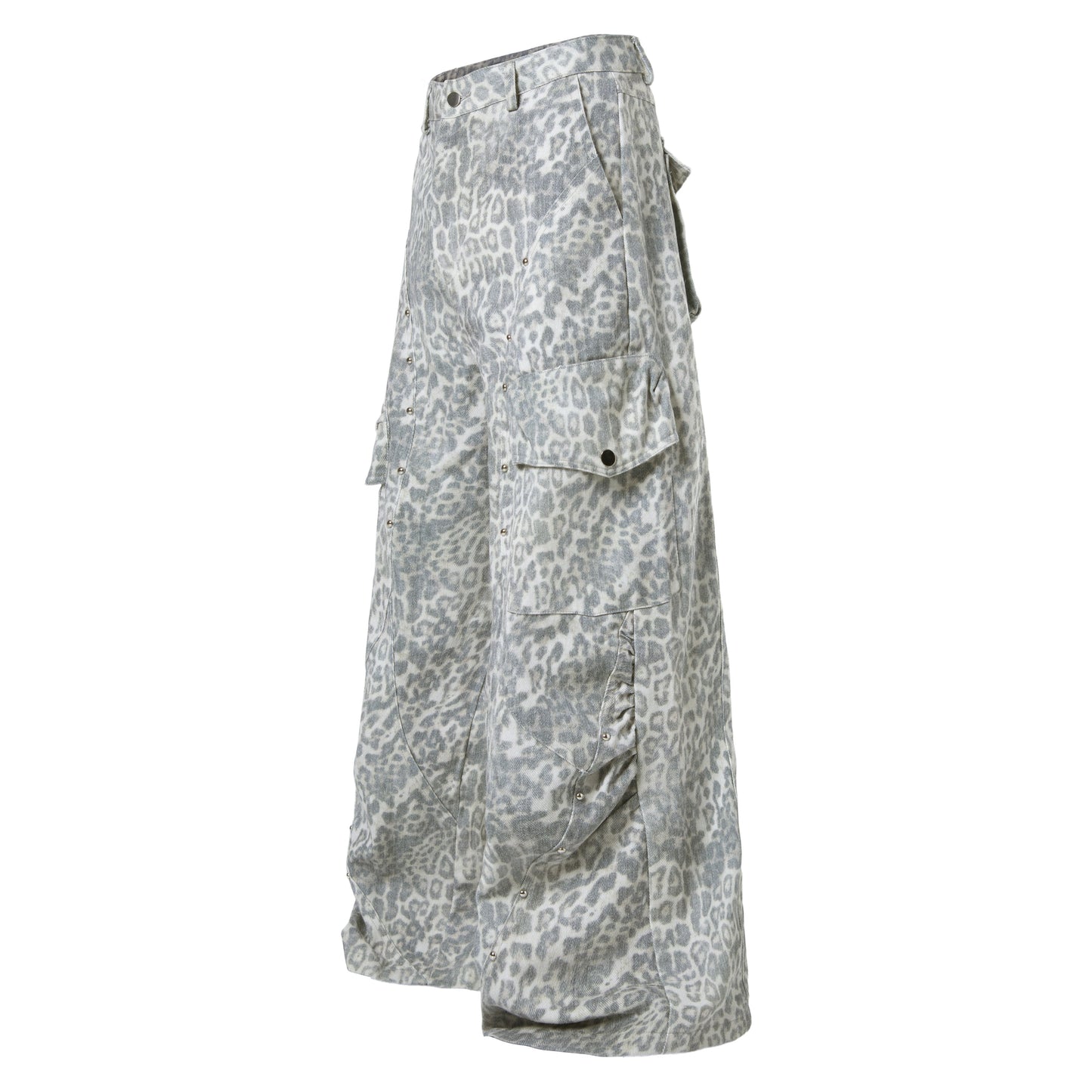 CapCabin Leopard Utility Wide-Leg Pants