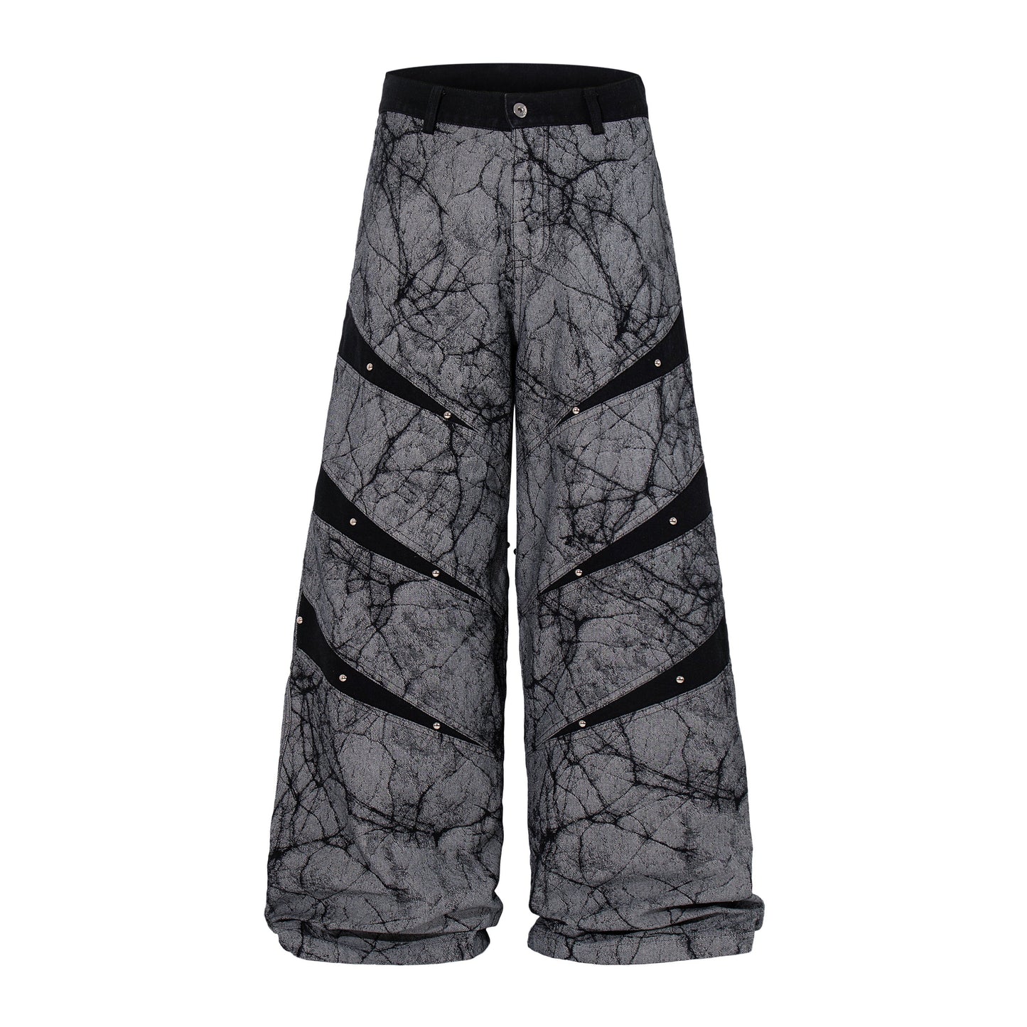 CapCabin Graphic Panel Wide Leg Denim Pants