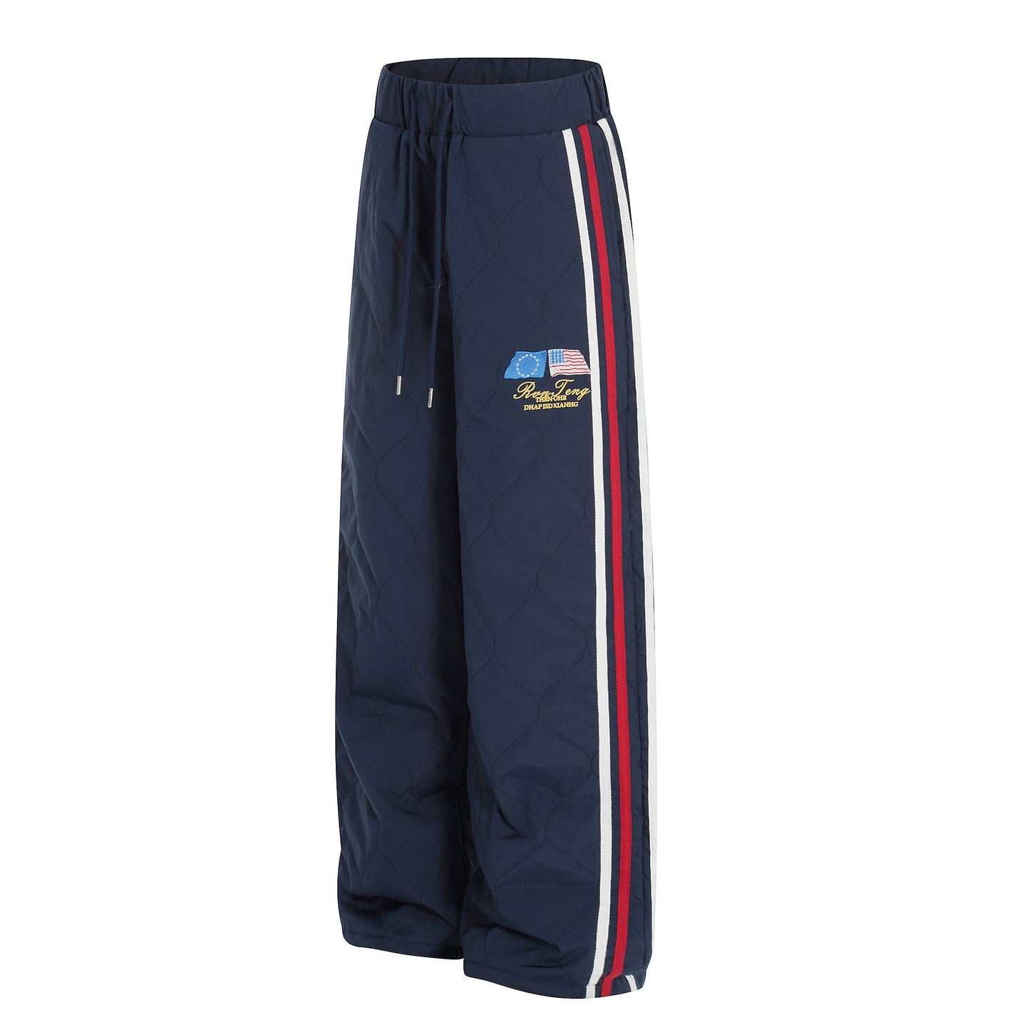 CapCabin Quilted Track Wide-Leg Pants