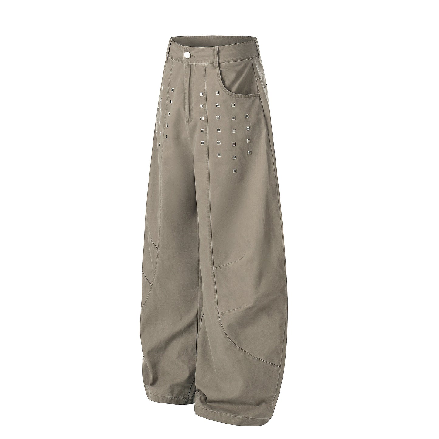 CapCabin Stud Detail Wide-Leg Pants