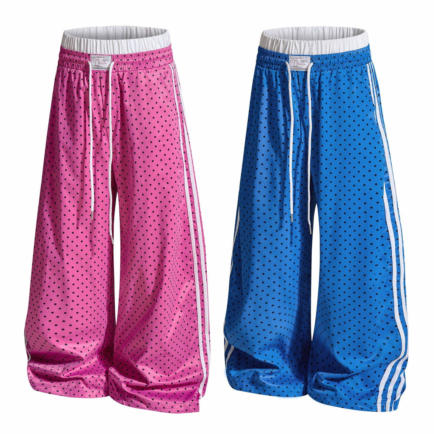 CapCabin Polka Stripe Wide-Leg Pants