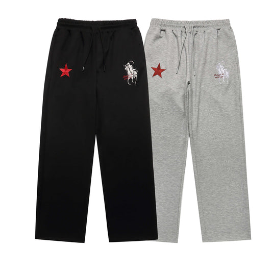 CapCabin Star Embroidery Wide-Leg Sweatpants
