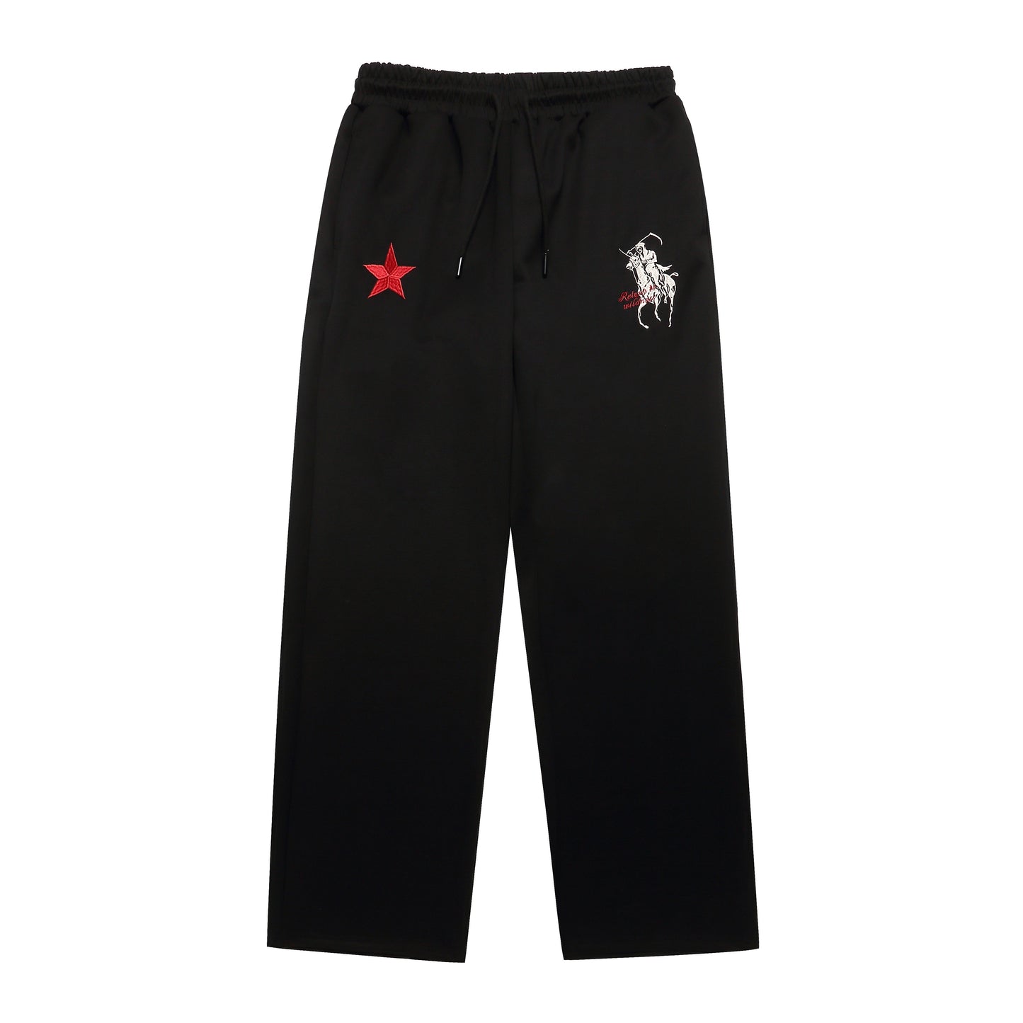 CapCabin Star Embroidery Wide-Leg Sweatpants
