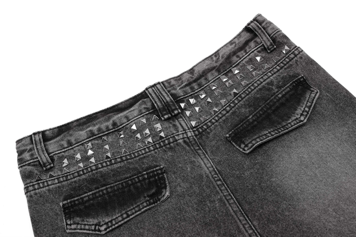 CapCabin Distressed Studded Denim Pants