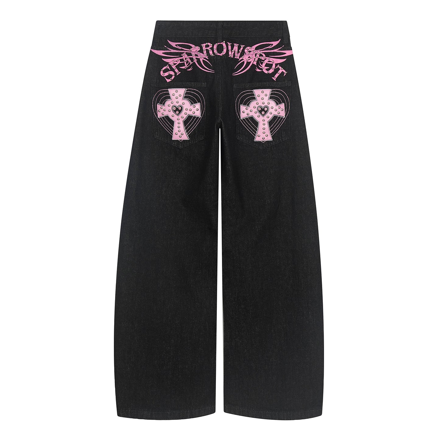 CapCabin Cross Pocket Graphic Wide-Leg Jeans