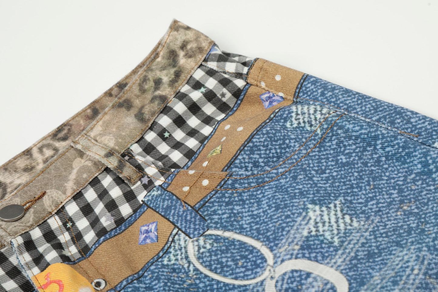 CapCabin “Vintage Patchwork Denim Shorts”
