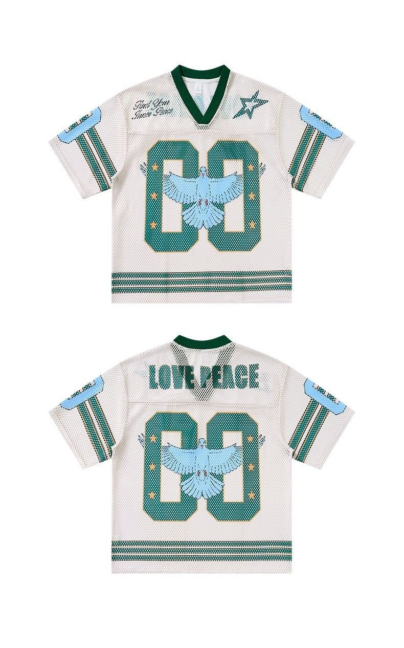 CapCabin “Love Peace 00” Mesh Jersey T-Shirt