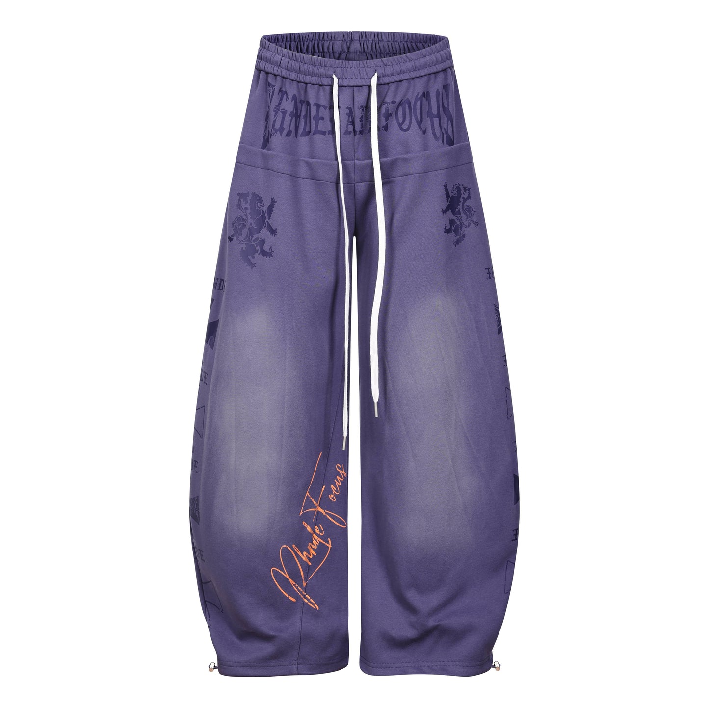 CapCabin Gothic Script Wide-Leg Pants