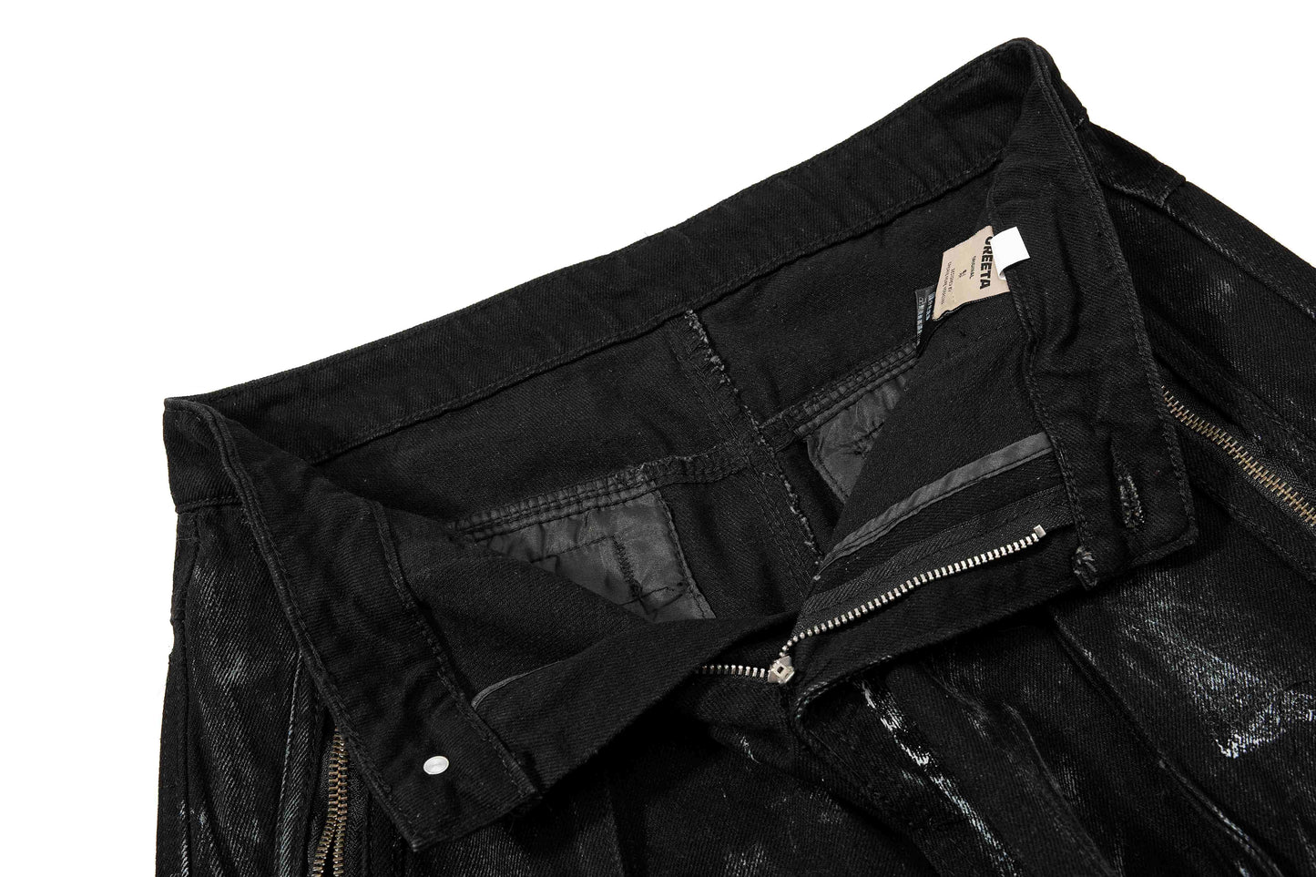 CapCabin Washed Utility Cargo Denim Pants